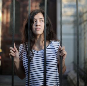 A woman in angst